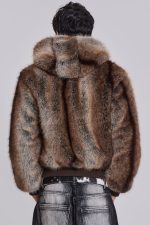 Bear Faux Fur Hooded Jacket - Image 7