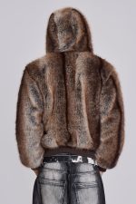 Bear Faux Fur Hooded Jacket - Image 4