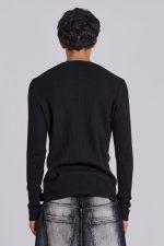 Anointed Black Waffle Henley Tee - Image 4