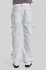 White Straight Leg Cargo Trousers - Image 3