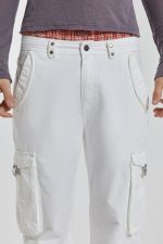 White Straight Leg Cargo Trousers - Image 6