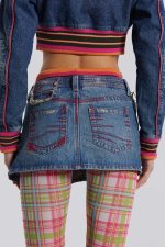 Sherbet Denim Side Pleat Mini Skirt - Image 6