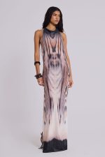 Xaviera Backless Mesh Maxi Dress - Image 2