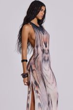 Xaviera Backless Mesh Maxi Dress - Image 5