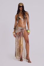Thalita Cut Out Maxi Skirt with Bead Trims