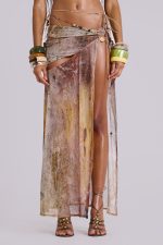 Thalita Cut Out Maxi Skirt with Bead Trims - Image 3