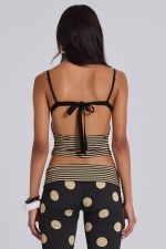 Lola Ruched Cami Top in Polkadot Stripe - Image 2