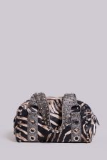 Marza PU Leather Studded Bag in Zebra - Image 5