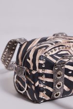 Marza PU Leather Studded Bag in Zebra - Image 7