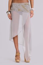Xtal Studded Chiffon Midi Skirt - Image 2