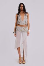Xtal Studded Backless Plunge Top - Image 4