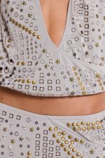 Xtal Studded Backless Plunge Top - Image 6