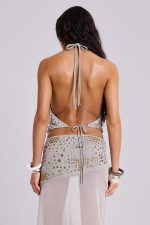 Xtal Studded Backless Plunge Top - Image 8