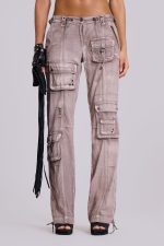 Ara Low-Rise Washed Cargo Trousers - Image 4