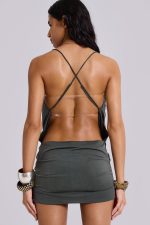 Selma Backless Draped Mini Dress - Image 9