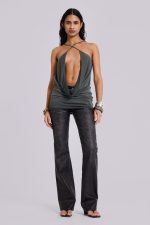 Black Cooper PU Bootcut Jeans - Image 3