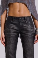 Black Cooper PU Bootcut Jeans - Image 6