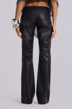 Black Cooper PU Bootcut Jeans - Image 4