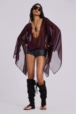 Kaiane Chiffon Cape Top - Image 6