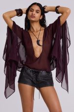 Kaiane Chiffon Cape Top - Image 2