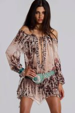 Lorenza Sheer Bardot Dress In Oza - Image 4