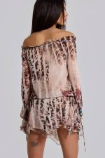 Lorenza Sheer Bardot Dress In Oza - Image 3