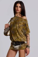 Ophidian Devore Backless Mini Dress - Image 5