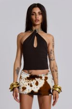 Kena Whipstitch Cow Micro Mini Skirt - Image 16
