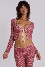 Freda Gingham Triangle Bikini Top - Image 10