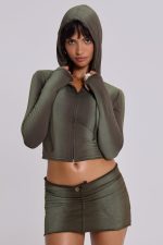 Tacha Zip Through Ombré Crop Hoodie - Image 12