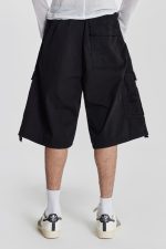 Black Parachute Cargo Baggy Shorts - Image 4
