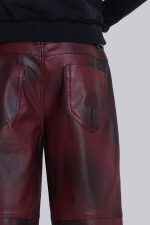 Oxblood Faux Leather Pants - Image 7