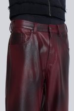 Oxblood Faux Leather Pants - Image 8