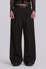 Black Pinstripe Goliath Suit Pants - Image 6