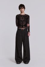 Black Pinstripe Goliath Suit Pants - Image 7
