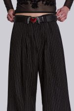 Black Pinstripe Goliath Suit Pants - Image 9