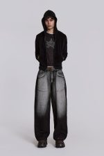 Black Velour Mini Monster Hoodie - Image 2