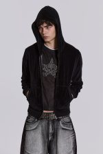 Black Velour Mini Monster Hoodie - Image 4