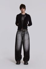 Black Velour Mini Monster Hoodie - Image 5