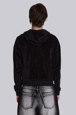 Black Velour Mini Monster Hoodie - Image 3