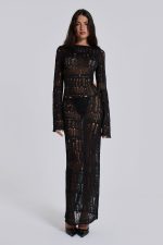 Black Metallic Umbra Maxi Dress - Image 4