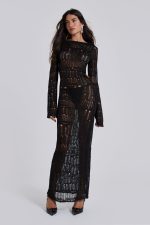 Black Metallic Umbra Maxi Dress - Image 2