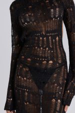 Black Metallic Umbra Maxi Dress - Image 6