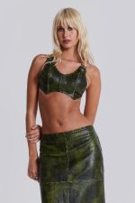 Venom Faux Leather Bralette Top - Image 9