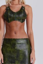 Venom Faux Leather Bralette Top - Image 4