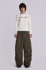 Khaki Parachute Cargo Pants - Image 2