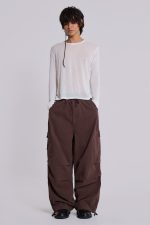 Brown Parachute Cargo Pants - Image 2