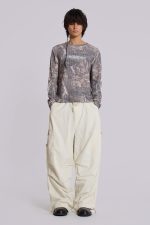 Ecru Parachute Cargo Pants - Image 2