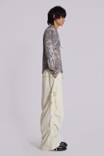Ecru Parachute Cargo Pants - Image 4