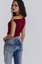 Dare To Drape Top In Red Wine - Image 3